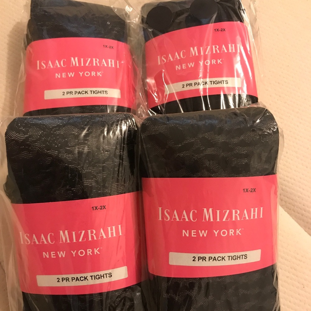 ISAAC MIZRAHI TWO , TWO PAIR PACK 4 TOTAL PAIRS LADIES TIGHTS TIGHTS FREE GIFTS
